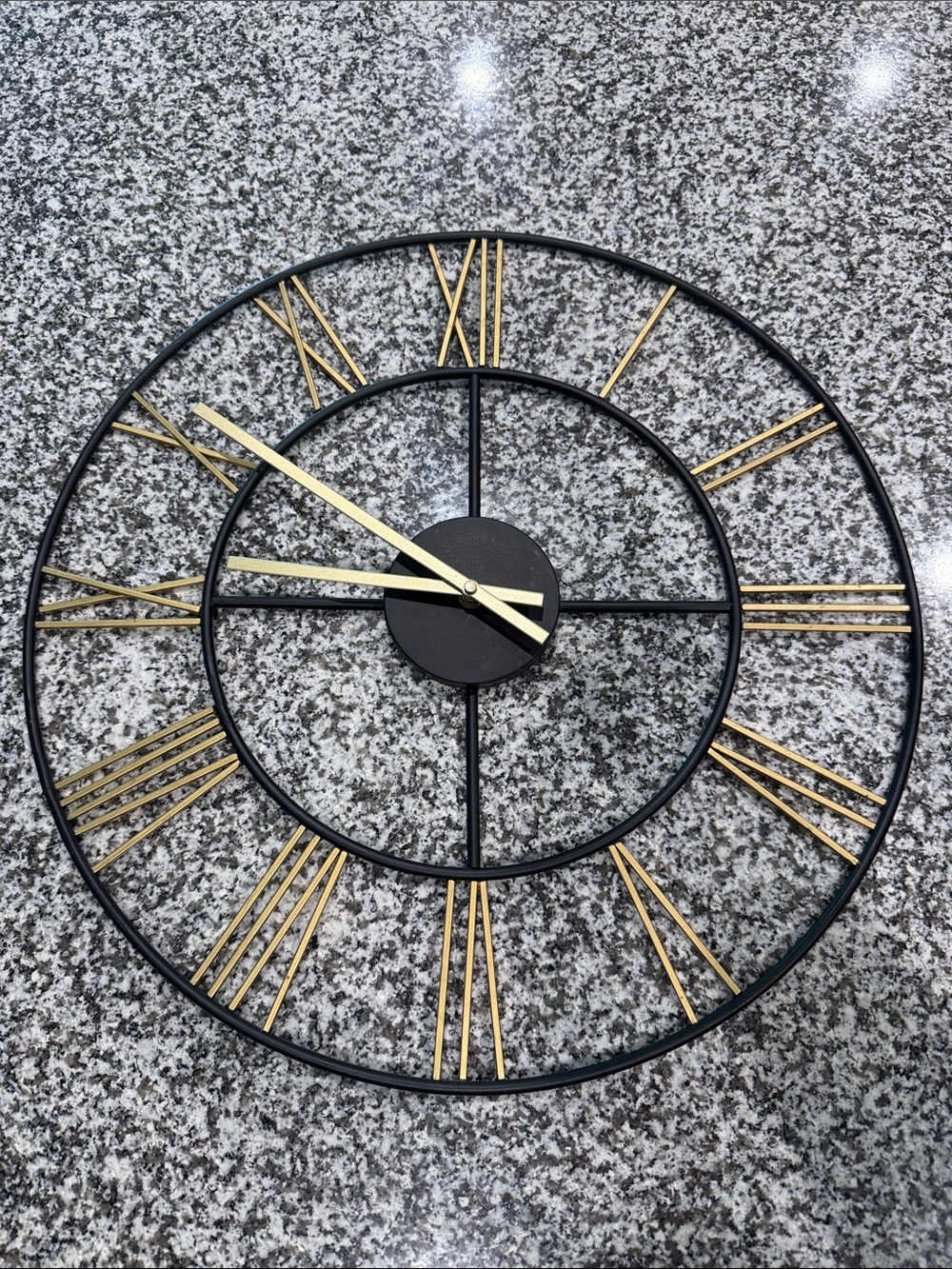 Black and Gold Roman Numerals Clock